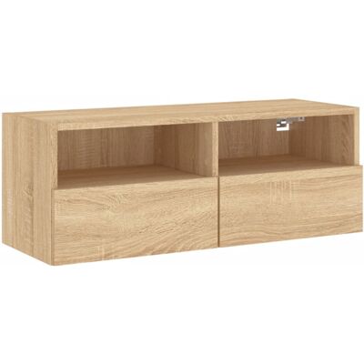 vidaXL TV Wall Cabinet Wall-mounted TV Cabinet Sonoma Oak Engineered Wood vidaXL TV Wall Cabinet Wall-mounted TV Cabinet Sonoma Oak Engineered Wood