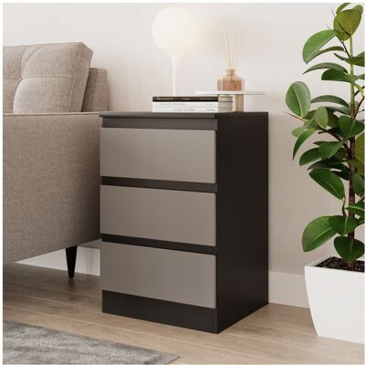 URBN Living Skagen Black & Grey 3 Drawer Wood Bedroom Chest URBN Living Skagen Black & Grey 3 Drawer Wood Bedroom Chest