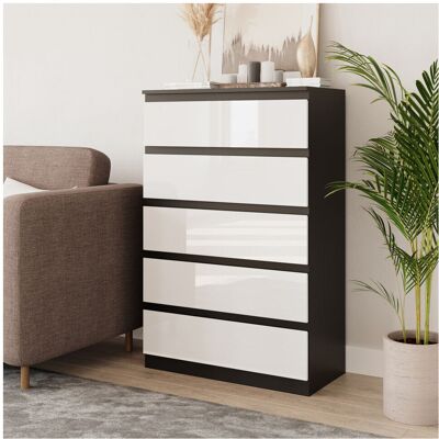 URBN Living - 5-Drawer High Gloss Wooden Bedroom Chest URBN Living - 5-Drawer High Gloss Wooden Bedroom Chest