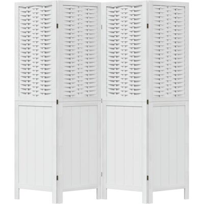 vidaXL White 4-Panel Room Divider - Room Divider vidaXL White 4-Panel Room Divider - Room Divider