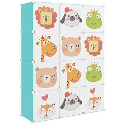 vidaXL Cube Storage Cabinet for Kids with 12 Cubes Modular Bookcase Room Divider vidaXL Cube Storage Cabinet for Kids with 12 Cubes Modular Bookcase Room Divider
