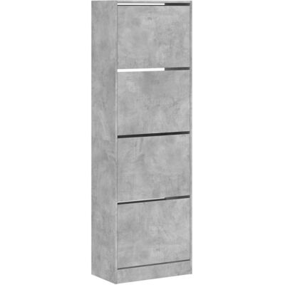 vidaXL Shoe Cabinet with 4 Flip-Drawers Concrete Grey - Shoe Cabinet vidaXL Shoe Cabinet with 4 Flip-Drawers Concrete Grey - Shoe Cabinet