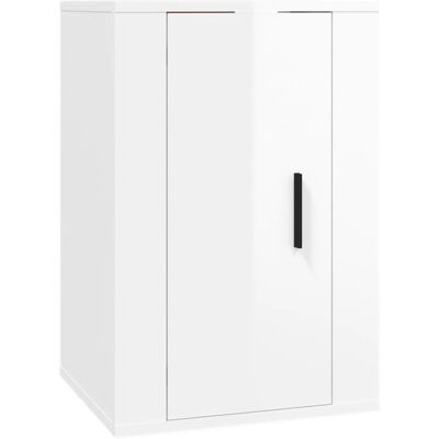 vidaXL Wall Mounted TV Cabinet High Gloss White 40x34.5x60 cm - TV Cabinet vidaXL Wall Mounted TV Cabinet High Gloss White 40x34.5x60 cm - TV Cabinet