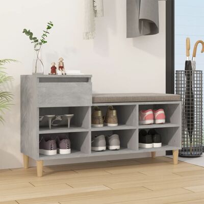 vidaXL 102x36x60 cm Grey Shoe Rack - Shoe Storage Furniture vidaXL 102x36x60 cm Grey Shoe Rack - Shoe Storage Furniture