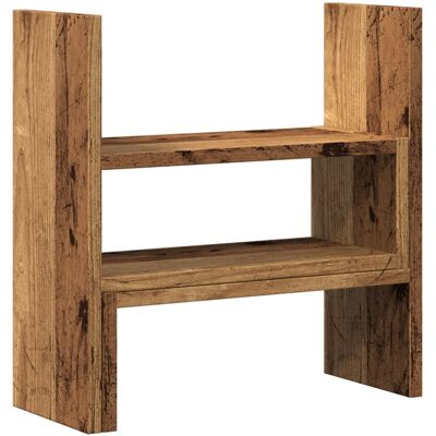vidaXL Desk Organiser Adjustable File Desktop Shelf Old Wood Engineered Wood vidaXL Desk Organiser Adjustable File Desktop Shelf Old Wood Engineered Wood