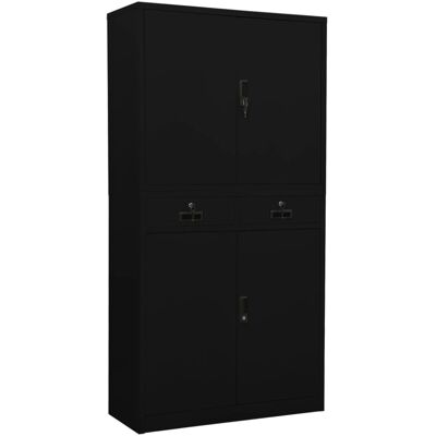 vidaXL Office Cabinet - Steel, Black, 90x40x180 cm vidaXL Office Cabinet - Steel, Black, 90x40x180 cm