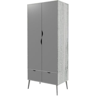 URBN Living - Wardrobe 2D2D - Ash Grey - Wardrobe URBN Living - Wardrobe 2D2D - Ash Grey - Wardrobe