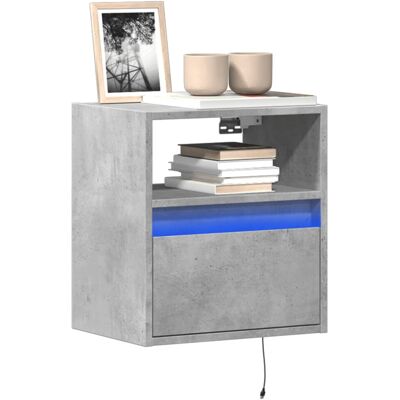 vidaXL TV Wall Cabinet with LED Lights Concrete Grey 41x31x45 cm vidaXL TV Wall Cabinet with LED Lights Concrete Grey 41x31x45 cm