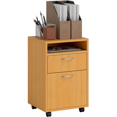 HOMCOM - 60cm Filing Cabinet - Natural - Drawers - Filing Cabinet HOMCOM - 60cm Filing Cabinet - Natural - Drawers - Filing Cabinet