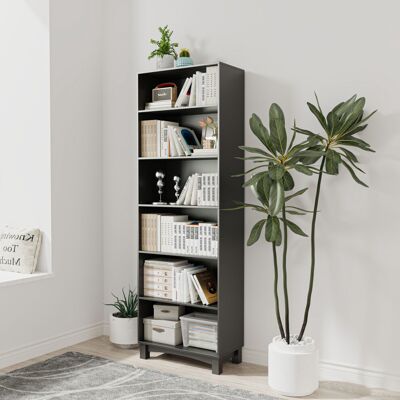 URBN Living - 6-tier - Black - Wooden - Bookcase URBN Living - 6-tier - Black - Wooden - Bookcase