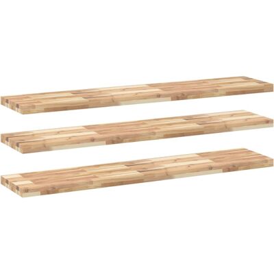 vidaXL Natural Floating Shelves Set - 3 pcs 160x30x4 cm Wall Storage vidaXL Natural Floating Shelves Set - 3 pcs 160x30x4 cm Wall Storage