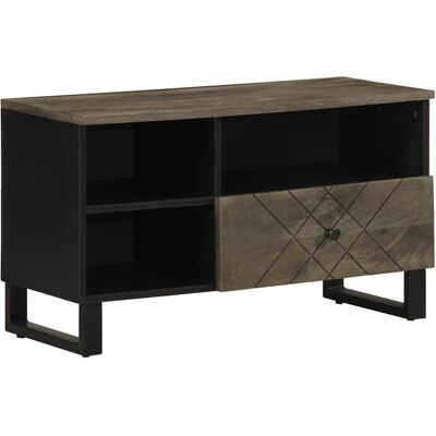 vidaXL Black 80x33x46cm Mango TV Cabinet - Solid Wood TV Stand vidaXL Black 80x33x46cm Mango TV Cabinet - Solid Wood TV Stand