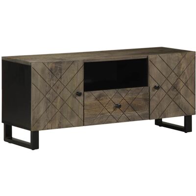 vidaXL Black Mango Wood TV Cabinet - 105x33x46 cm - TV Stand vidaXL Black Mango Wood TV Cabinet - 105x33x46 cm - TV Stand