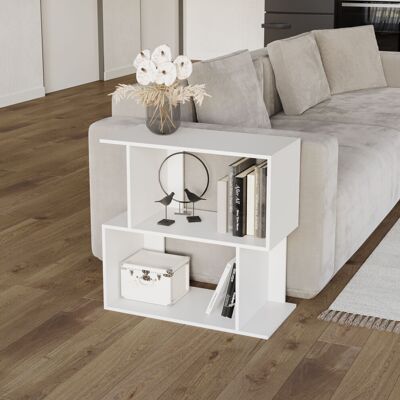 URBN Living - 2 Tier Modern Bookcase - White - 60cm - Bookcase URBN Living - 2 Tier Modern Bookcase - White - 60cm - Bookcase