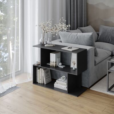 URBN Living - 2 Tier Modern Bookcase - Black - 80cm URBN Living - 2 Tier Modern Bookcase - Black - 80cm