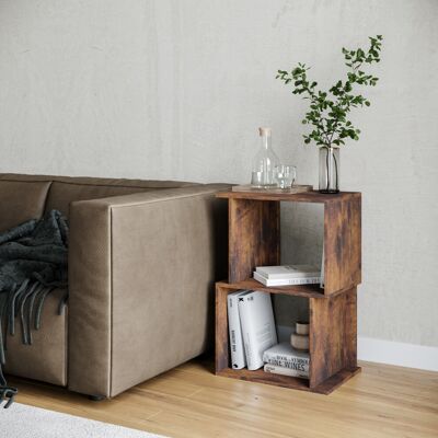 URBN Living - 2 Tier Modern Bookcase - Rustic Brown - 40 cm URBN Living - 2 Tier Modern Bookcase - Rustic Brown - 40 cm