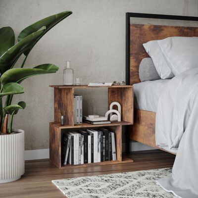 URBN Living - 2 Tier Modern Bookcase - Rustic Brown - Bookcase URBN Living - 2 Tier Modern Bookcase - Rustic Brown - Bookcase