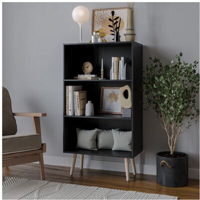 URBN Living Black Pine 60cm 3-Tier Bookcase URBN Living Black Pine 60cm 3-Tier Bookcase