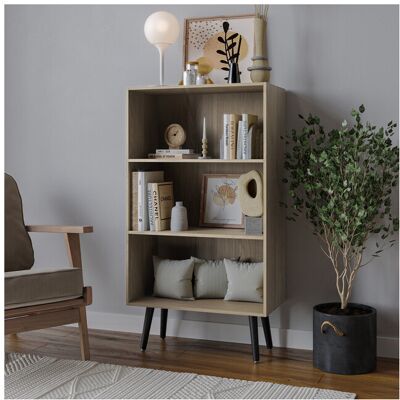 URBN Living - 60cm 3-Tier - Oak/Black - Bookcase URBN Living - 60cm 3-Tier - Oak/Black - Bookcase