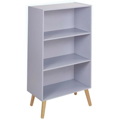 URBN Living - 60cm Wide 3 Tier - Grey - Pine - Bookcase URBN Living - 60cm Wide 3 Tier - Grey - Pine - Bookcase