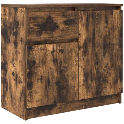 vidaXL Sideboard with Drawer Smoked Oak 71x35x65 cm Engineered Wood vidaXL Sideboard with Drawer Smoked Oak 71x35x65 cm Engineered Wood