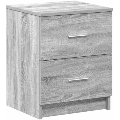 vidaXL Nightstand with 2 Drawers Grey Sonoma - Nightstand vidaXL Nightstand with 2 Drawers Grey Sonoma - Nightstand