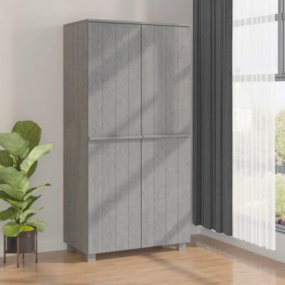 vidaXL Hamar Wardrobe Light Grey 89x50x180 cm Solid Wood Pine vidaXL Hamar Wardrobe Light Grey 89x50x180 cm Solid Wood Pine