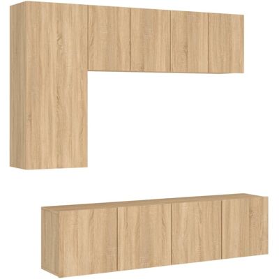 vidaXL Sonoma Oak 5-Piece Wall Units - TV Wall Unit vidaXL Sonoma Oak 5-Piece Wall Units - TV Wall Unit
