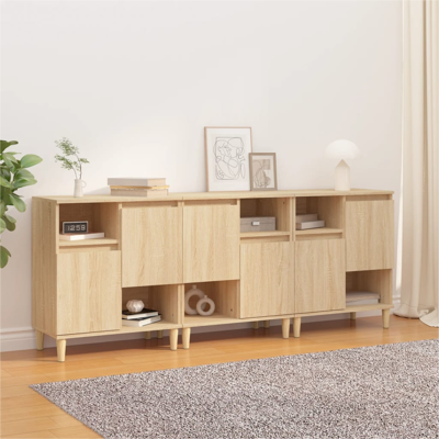 vidaXL Sideboard - Sonoma Oak - Elegant, Durable, 4 Compartments vidaXL Sideboard - Sonoma Oak - Elegant, Durable, 4 Compartments