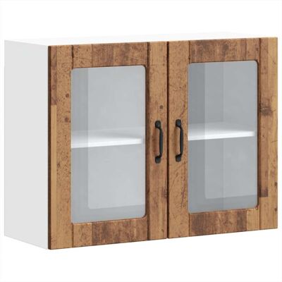 (old wood, 80 x 31 x 60 cm) vidaXL Kitchen Base Cabinet Lucca High Gloss White E (old wood, 80 x 31 x 60 cm) vidaXL Kitchen Base Cabinet Lucca High Gloss White E