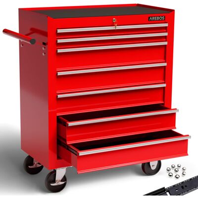 AREBOS 7-Drawer Tool Cabinet Garage Tool Chest with Wheels Workshop Tool Storage AREBOS 7-Drawer Tool Cabinet Garage Tool Chest with Wheels Workshop Tool Storage