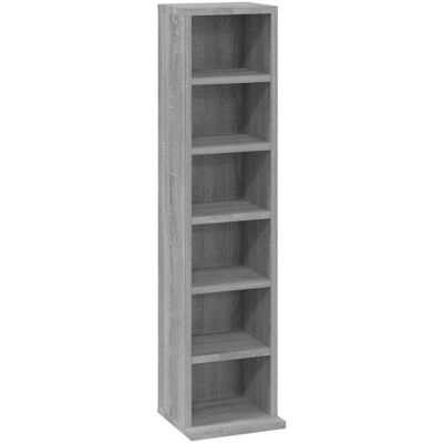 vidaXL CD Cabinet Grey Sonoma Engineered Wood CD Storage Unit Shelf Cabinet vidaXL CD Cabinet Grey Sonoma Engineered Wood CD Storage Unit Shelf Cabinet