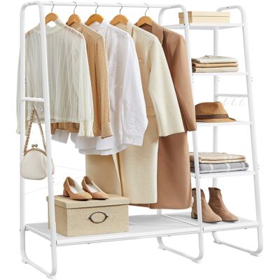 VASAGLE Clothes Rack - 5 Shelves, Hanging Rod, Shoe Storage - Open Industrial Style VASAGLE Clothes Rack - 5 Shelves, Hanging Rod, Shoe Storage - Open Industrial Style