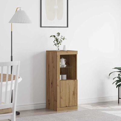 Vidaxl Rustic Oak 41x37x100 cm LED Sideboard - Living Room Furniture Vidaxl Rustic Oak 41x37x100 cm LED Sideboard - Living Room Furniture