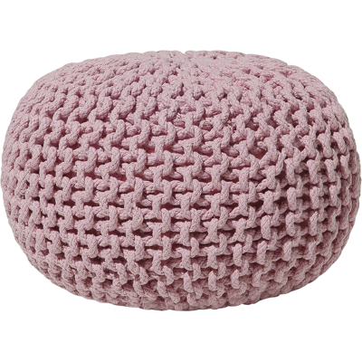Beliani Pink Cotton Ottoman - Small Footstool 40x25cm Beliani Pink Cotton Ottoman - Small Footstool 40x25cm