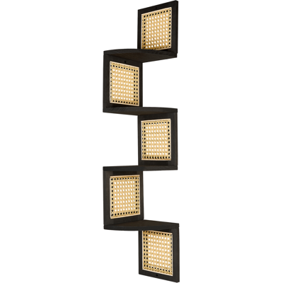 Beliani Corner Shelf with 4 Shelves - Black - Bookcase Beliani Corner Shelf with 4 Shelves - Black - Bookcase