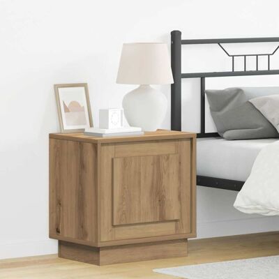 vidaXL Nightstand with LED Lights - Handmade Oak Modern 44x34.5x45 cm vidaXL Nightstand with LED Lights - Handmade Oak Modern 44x34.5x45 cm