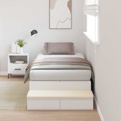 VidaXL Bed with Storage, White 100x200 cm - Bed VidaXL Bed with Storage, White 100x200 cm - Bed