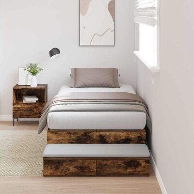 Vidaxl - Smoked Oak Storage Bed 80x200 - Smoked Oak - 80x200 cm - Bed Vidaxl - Smoked Oak Storage Bed 80x200 - Smoked Oak - 80x200 cm - Bed