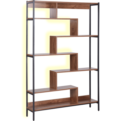 Beliani DAVEN Dark Wood 6-Tier Bookcase - Bookcase Beliani DAVEN Dark Wood 6-Tier Bookcase - Bookcase