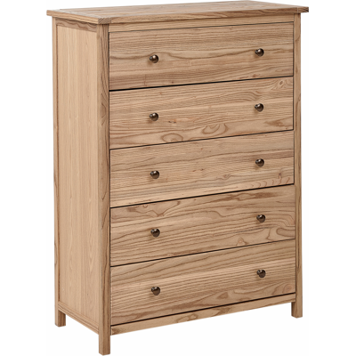 Beliani - Rustic Wood 5-Drawer Chest - Chest of Drawers Beliani - Rustic Wood 5-Drawer Chest - Chest of Drawers