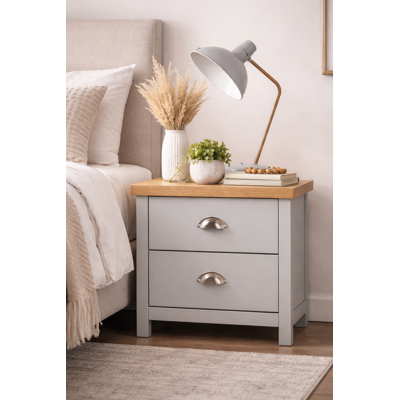 Spot On Dealz - 2-Drawer Nightstand - Oak - Bedside Table Spot On Dealz - 2-Drawer Nightstand - Oak - Bedside Table