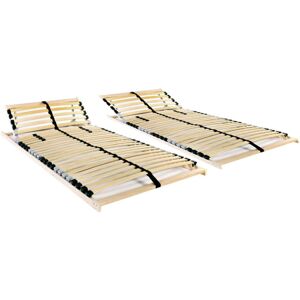 vidaXL 2x Slatted Bed Bases with 28 Slats 7 Zones 70x200cm Bedroom Accessory vidaXL 2x Slatted Bed Bases with 28 Slats 7 Zones 70x200cm Bedroom Accessory