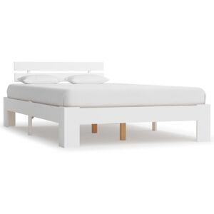vidaXL Solid Pine Wood Bed Frame White 140x200cm Double Bed Bedroom Furniture vidaXL Solid Pine Wood Bed Frame White 140x200cm Double Bed Bedroom Furniture