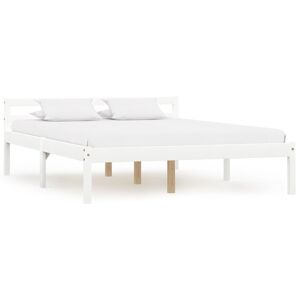 vidaXL Solid Pine Wood Bed Frame White 140x200cm Single Bed Bedroom Furniture vidaXL Solid Pine Wood Bed Frame White 140x200cm Single Bed Bedroom Furniture