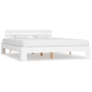 vidaXL Bed Frame Bed Base Bedstead White Solid Pine Wood 180x200 cm Super King vidaXL Bed Frame Bed Base Bedstead White Solid Pine Wood 180x200 cm Super King