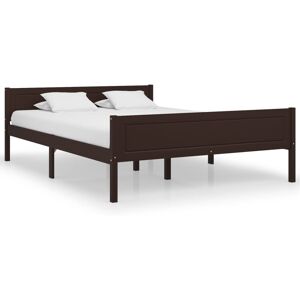 vidaXL Solid Pinewood Bed Frame 120x200 cm Dark Brown Wooden Base Bedstead vidaXL Solid Pinewood Bed Frame 120x200 cm Dark Brown Wooden Base Bedstead