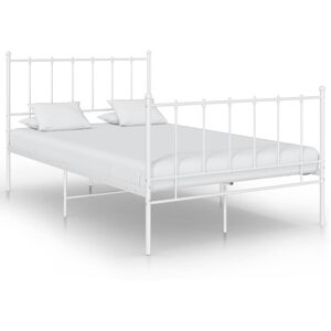 vidaXL Bed Frame White Metal 120x200 cm Home Bedroom Furniture Bed Base Unit vidaXL Bed Frame White Metal 120x200 cm Home Bedroom Furniture Bed Base Unit