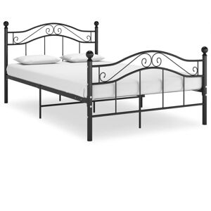 vidaXL Bed Frame Black Metal 120x200 cm Home Bedroom Furniture Bed Base Unit vidaXL Bed Frame Black Metal 120x200 cm Home Bedroom Furniture Bed Base Unit