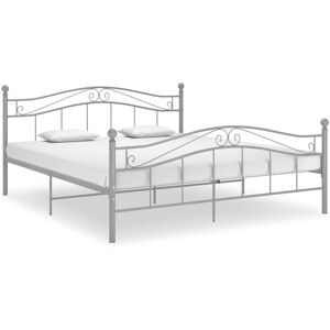 vidaXL Bed Frame Grey Metal 160x200 cm Home Bedroom Furniture Double Bed Base vidaXL Bed Frame Grey Metal 160x200 cm Home Bedroom Furniture Double Bed Base